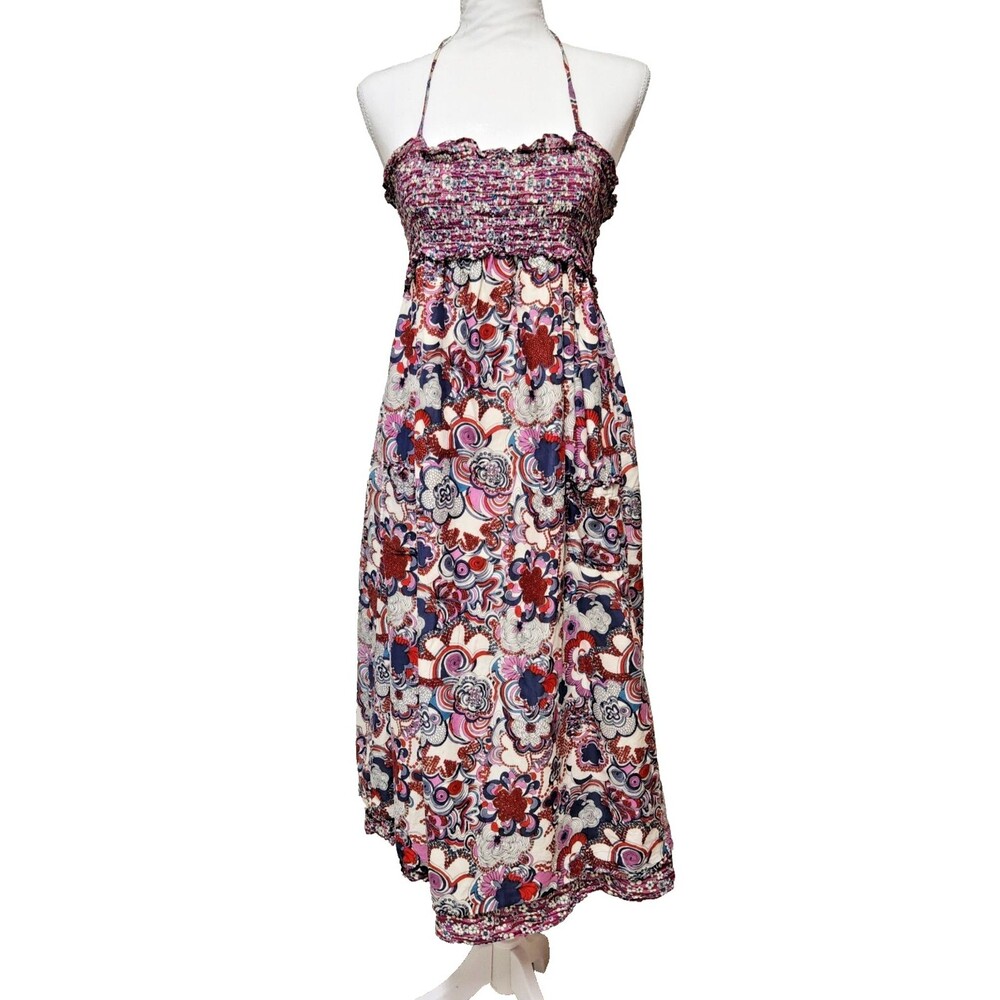 Liberty Of London For Target Womens Floral Patterned Smocked Halter Sundress- L